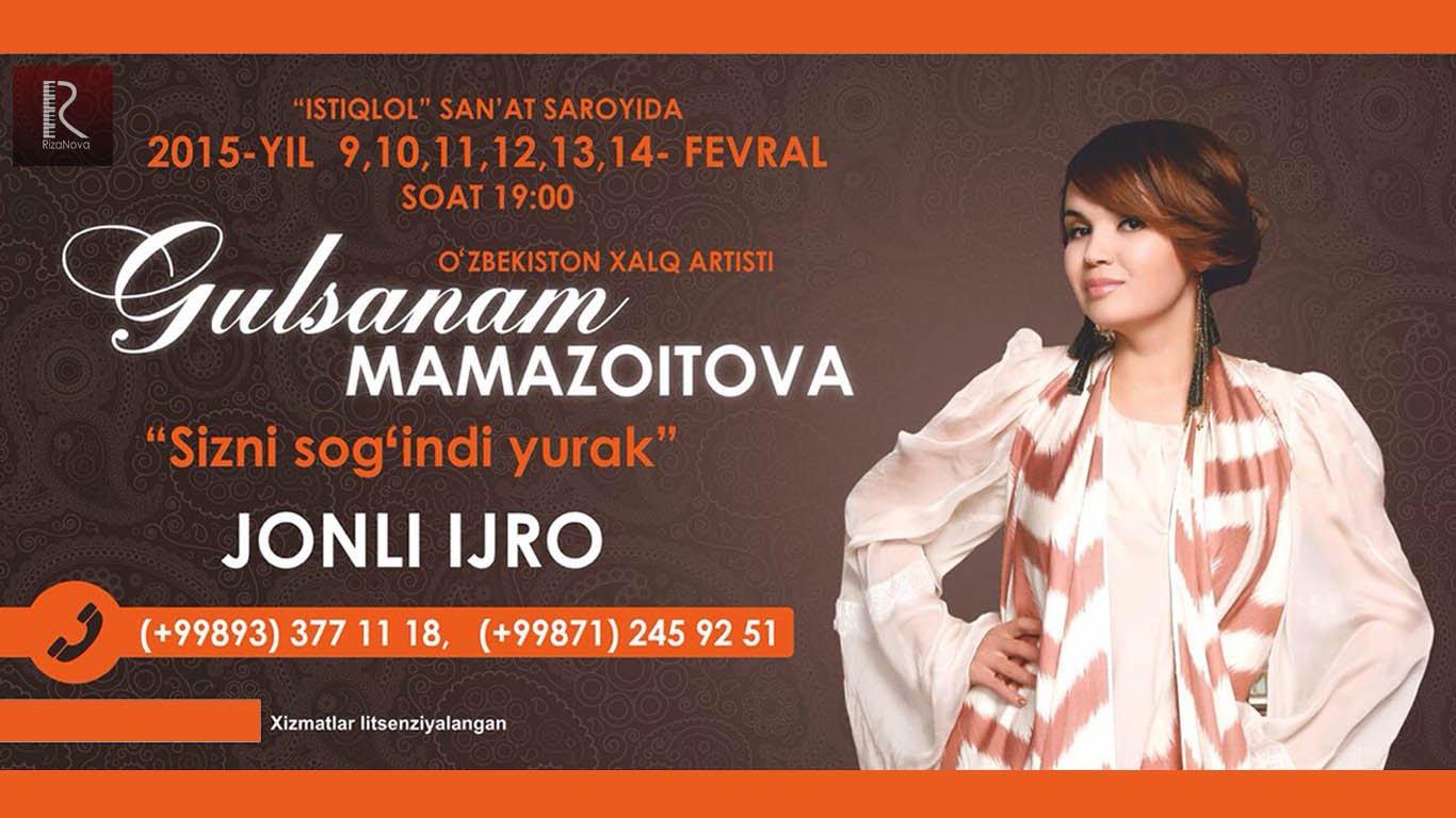 O'zbek konsert 2015 Gulsanam Mamazoitova Sizni sog'indi yurak смотреть онлайн