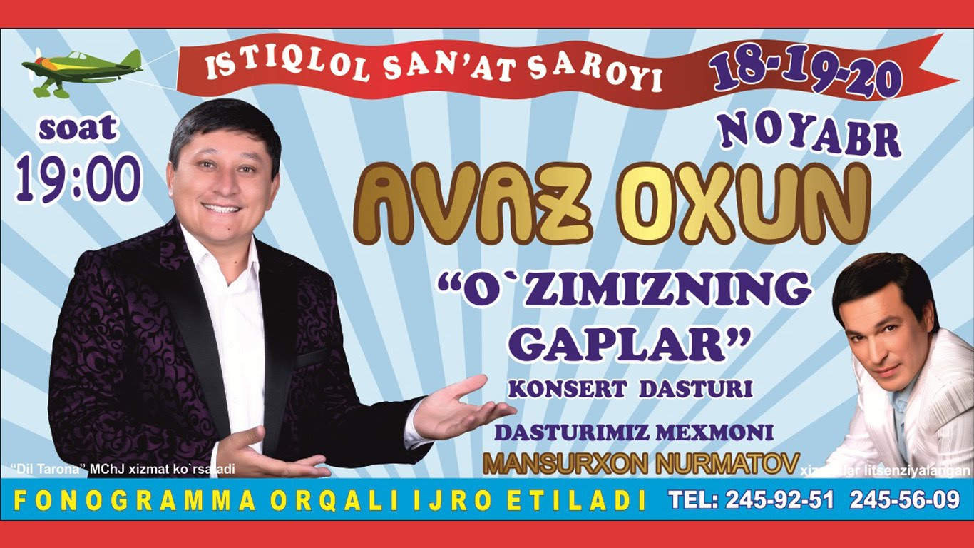 O'zbek Konsert 2015 Avaz Oxun O'zimizni Gaplar Nomli Konsert Dasturi смотреть онлайн